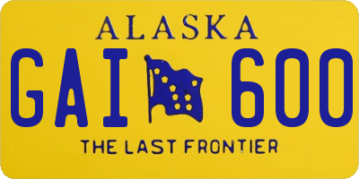 AK license plate GAI600