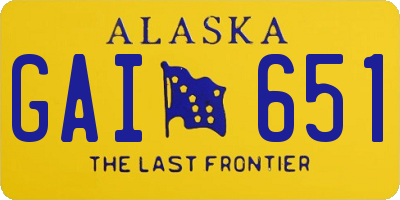 AK license plate GAI651