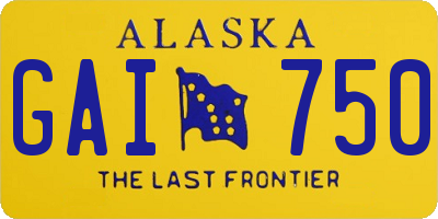 AK license plate GAI750