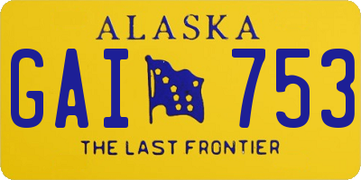 AK license plate GAI753
