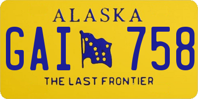 AK license plate GAI758