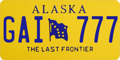 AK license plate GAI777