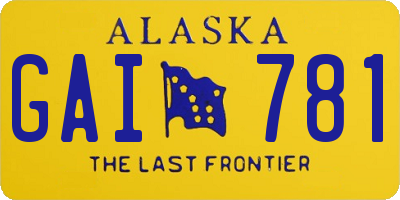 AK license plate GAI781