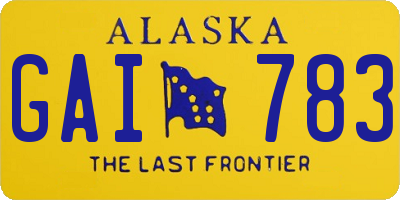 AK license plate GAI783