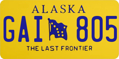AK license plate GAI805