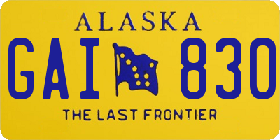 AK license plate GAI830