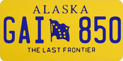 AK license plate GAI850