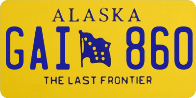 AK license plate GAI860