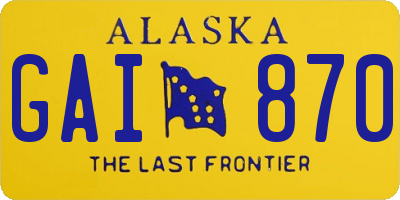 AK license plate GAI870