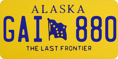 AK license plate GAI880