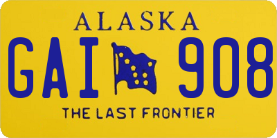 AK license plate GAI908