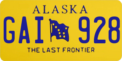 AK license plate GAI928