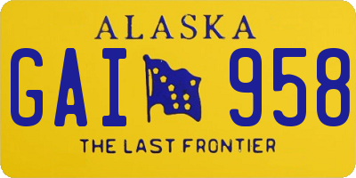 AK license plate GAI958