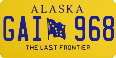 AK license plate GAI968