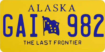 AK license plate GAI982