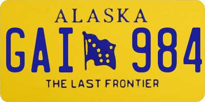 AK license plate GAI984
