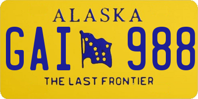 AK license plate GAI988