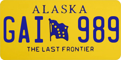 AK license plate GAI989