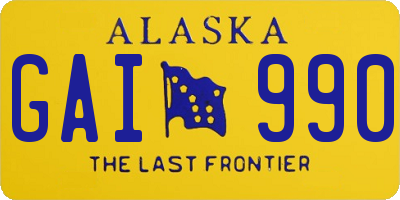 AK license plate GAI990