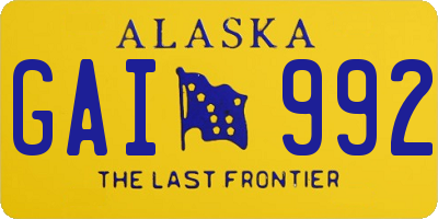 AK license plate GAI992