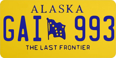 AK license plate GAI993