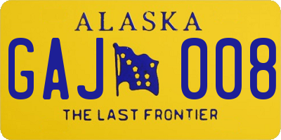 AK license plate GAJ008