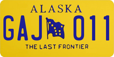 AK license plate GAJ011