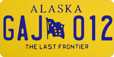 AK license plate GAJ012