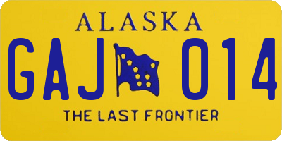 AK license plate GAJ014