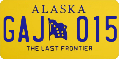 AK license plate GAJ015