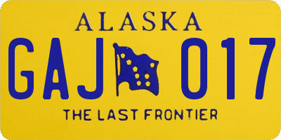 AK license plate GAJ017