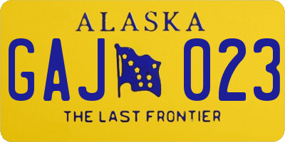 AK license plate GAJ023