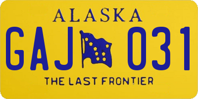AK license plate GAJ031