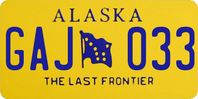 AK license plate GAJ033