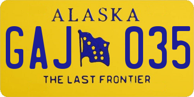 AK license plate GAJ035
