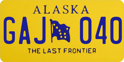 AK license plate GAJ040