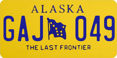 AK license plate GAJ049