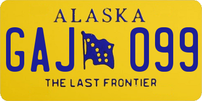 AK license plate GAJ099