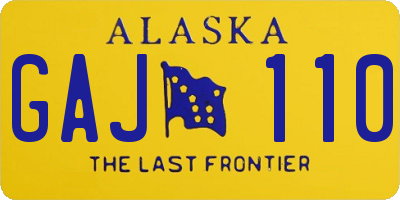 AK license plate GAJ110
