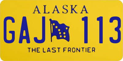AK license plate GAJ113