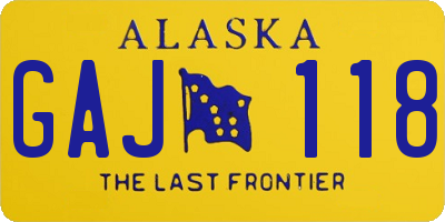 AK license plate GAJ118