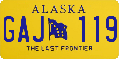 AK license plate GAJ119