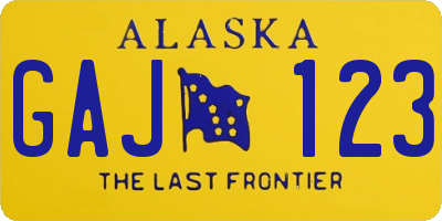 AK license plate GAJ123