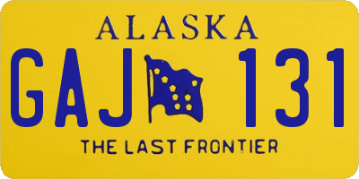 AK license plate GAJ131