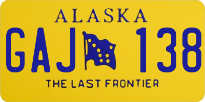 AK license plate GAJ138