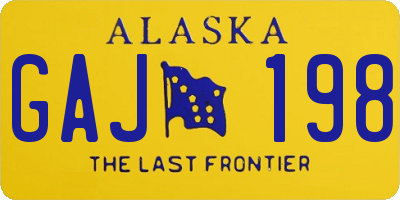 AK license plate GAJ198