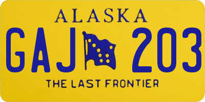 AK license plate GAJ203