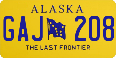 AK license plate GAJ208