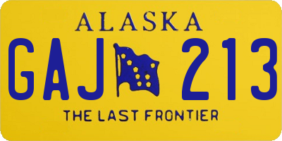 AK license plate GAJ213