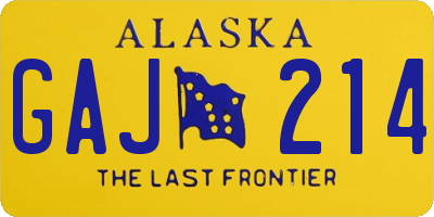 AK license plate GAJ214